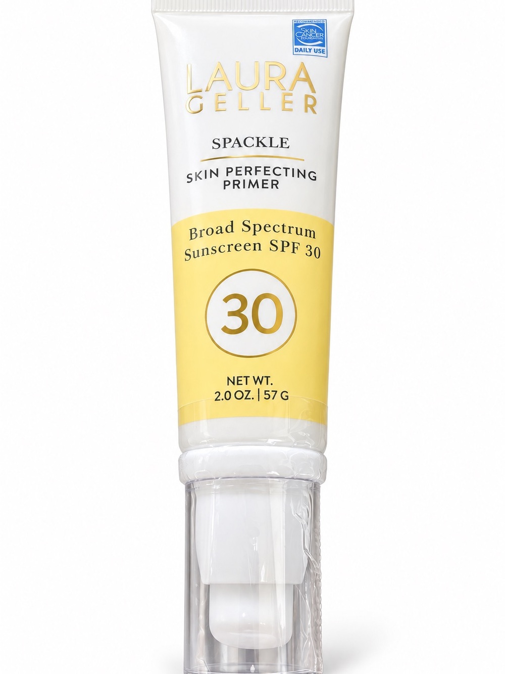 Laura Geller Spackle Skin Perfecting Primer SPF 30 - Yellow and White Packaging